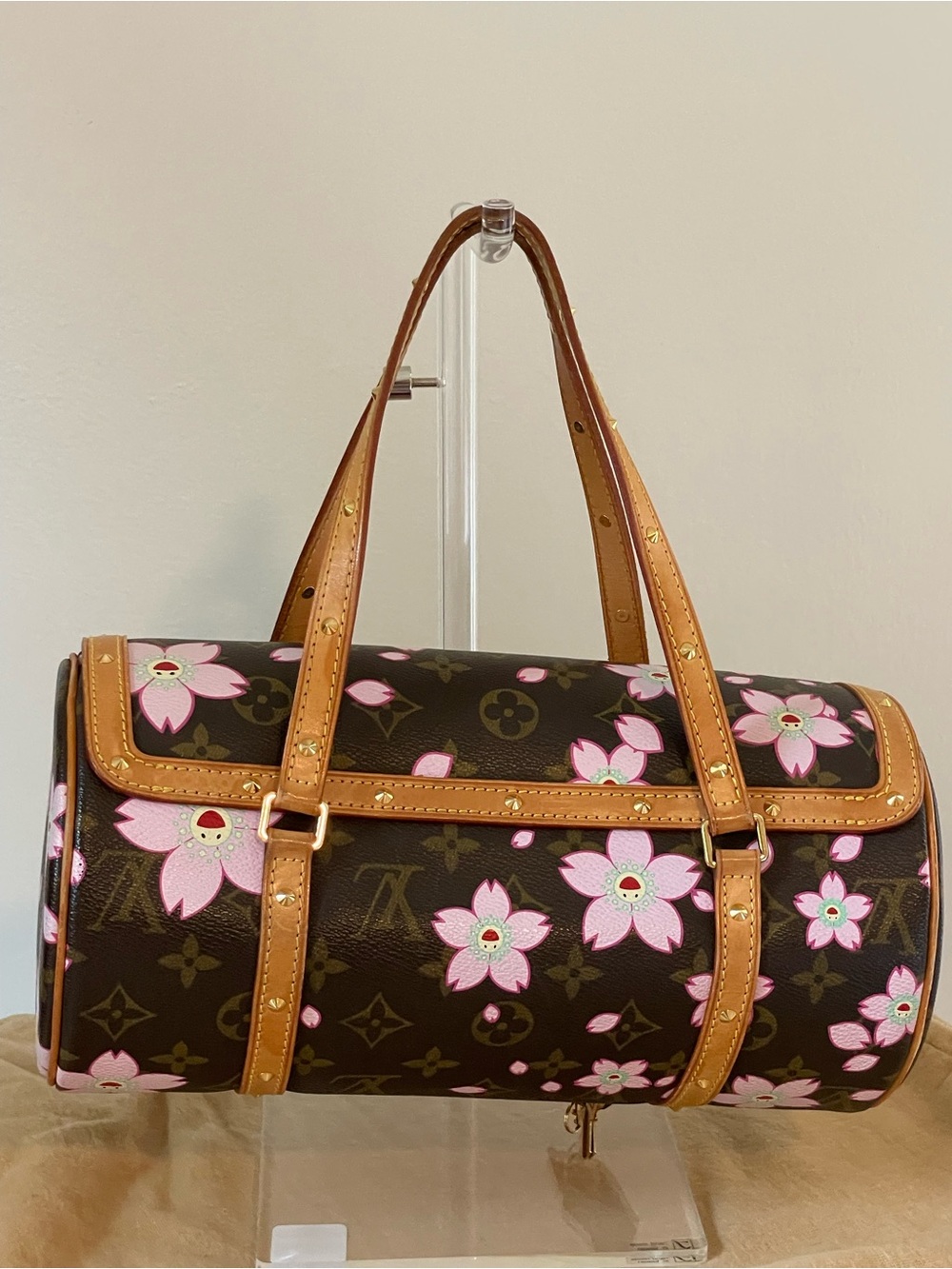 Louis Vuitton Murakami Monogram Mini Papillon with Pink Cherry Blossom Print - Picture 3 of 12